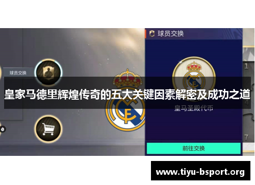 皇家马德里辉煌传奇的五大关键因素解密及成功之道